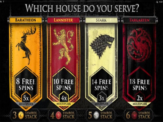 Game of Thrones Online Slot Bonus Choice