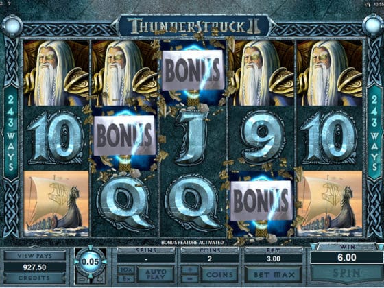 Thunderstruck II Online Slot Bonus Hit
