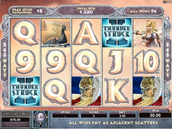 Thunderstruck II Online Slot Valkyrie Bonus